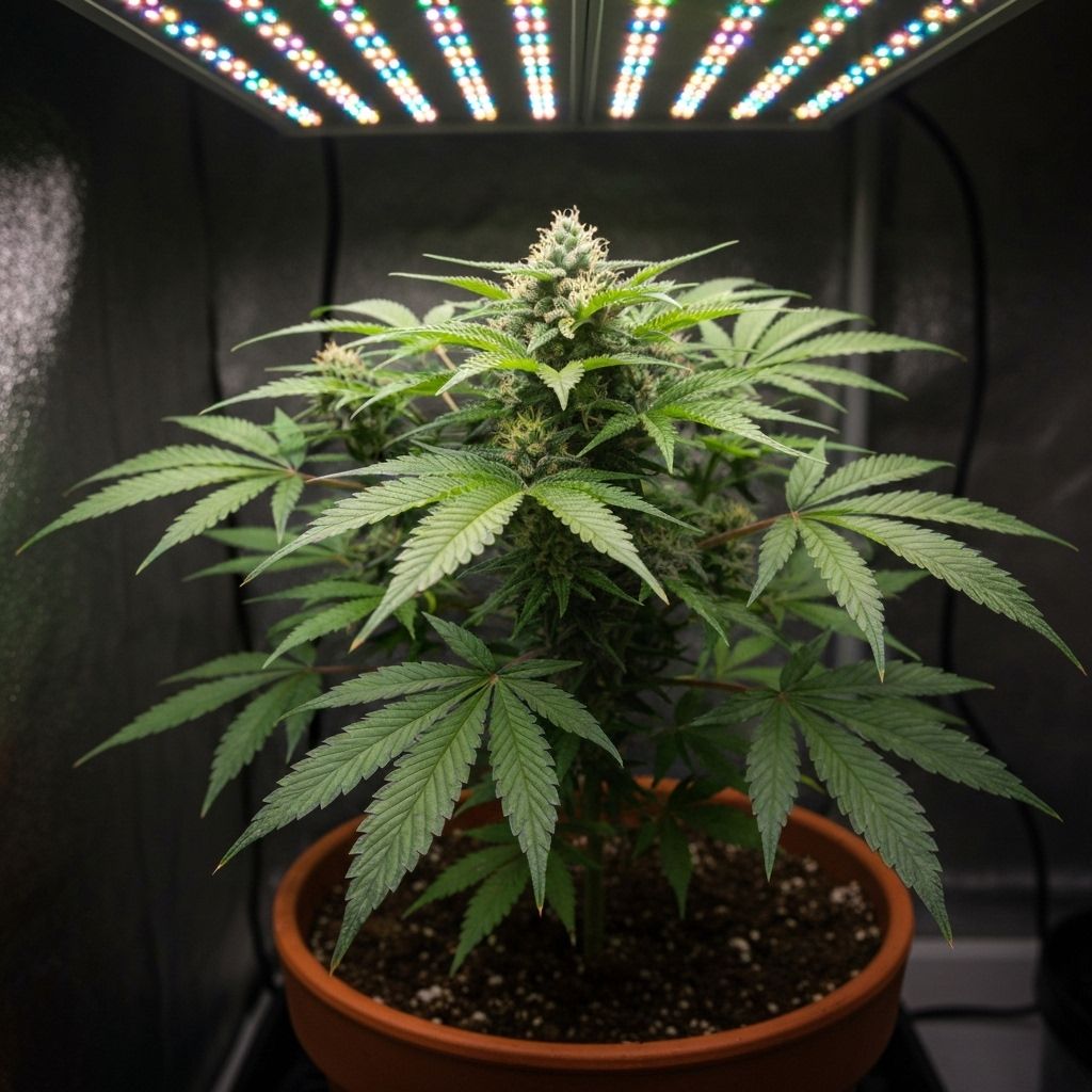 Cultivo de canábis indoor com iluminação LED profissional