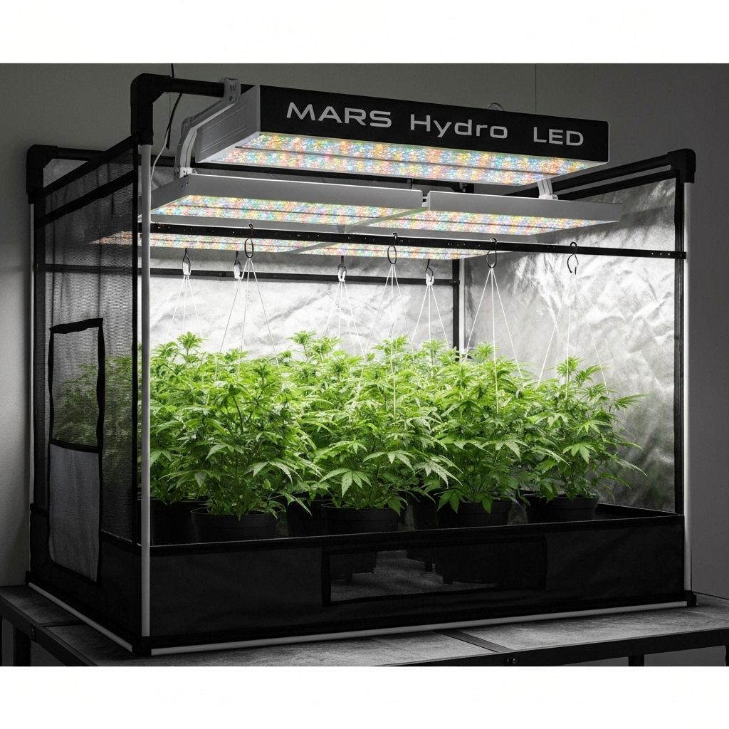 Setup completo MARS HYDRO com LED e armário de cultivo